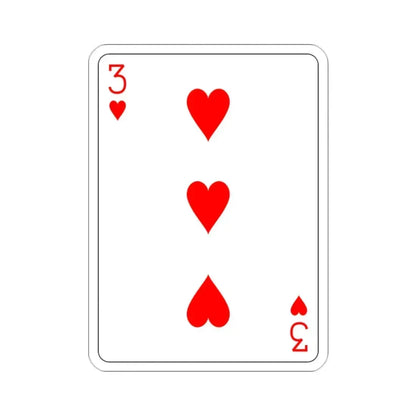 3 of Hearts Playing Card STICKER Vinyl Die-Cut Decal - The Sticker Space