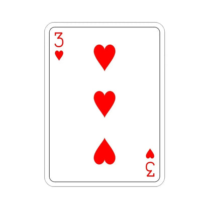 3 of Hearts Playing Card STICKER Vinyl Die-Cut Decal - The Sticker Space