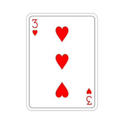 3 of Hearts Playing Card STICKER Vinyl Die-Cut Decal - The Sticker Space