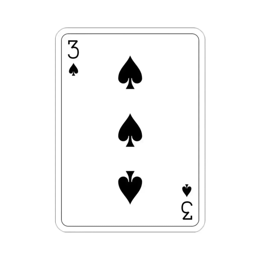 3 of Spades Playing Card STICKER Vinyl Die-Cut Decal 2 Inch - The Sticker Space