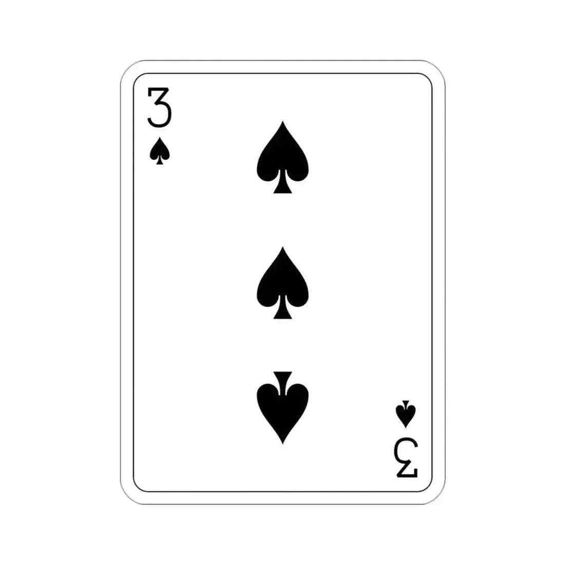 3 of Spades Playing Card STICKER Vinyl Die-Cut Decal 3 Inch - The Sticker Space