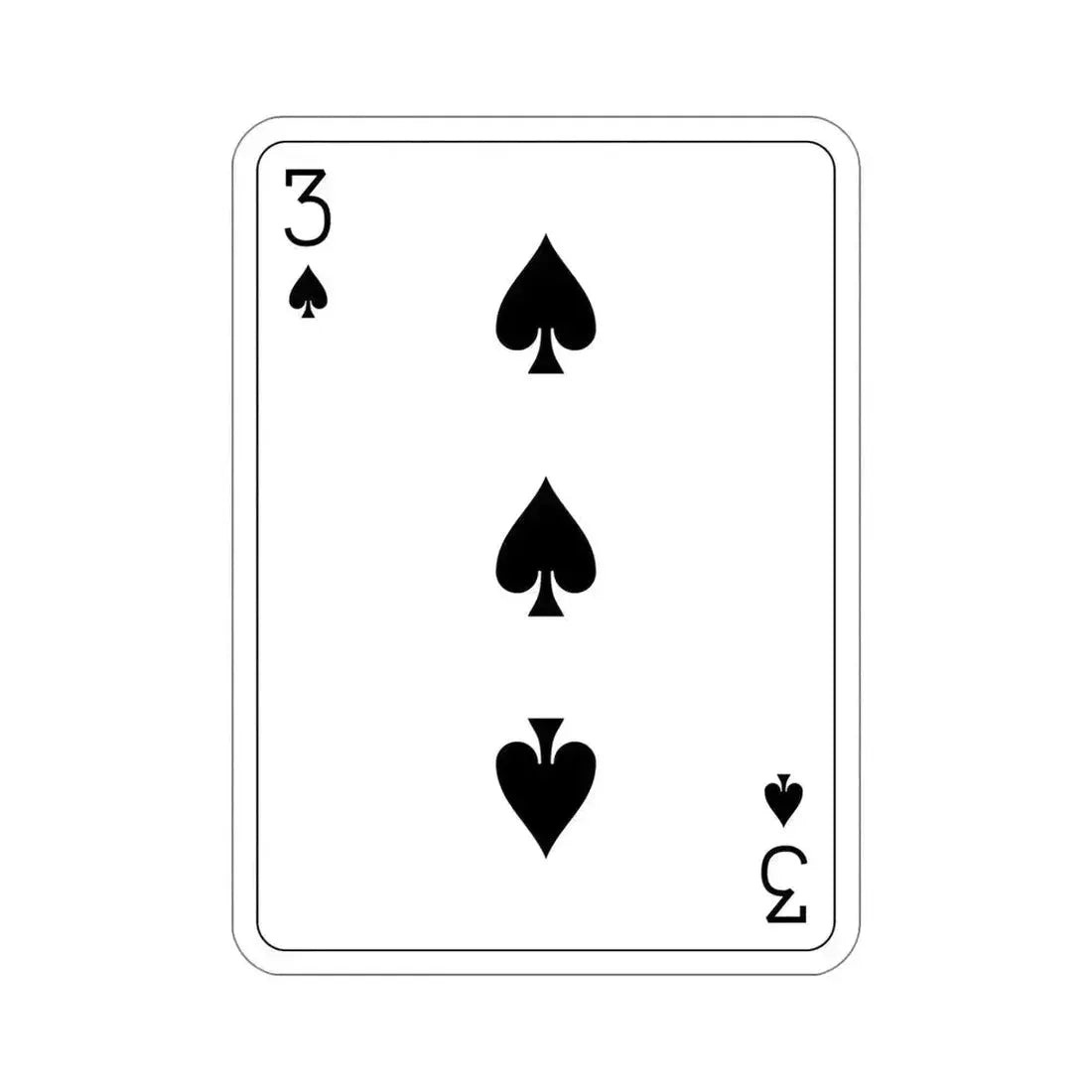 3 of Spades Playing Card STICKER Vinyl Die-Cut Decal 5 Inch - The Sticker Space