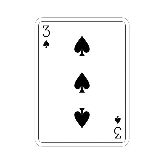 3 of Spades Playing Card STICKER Vinyl Die-Cut Decal 6 Inch - The Sticker Space