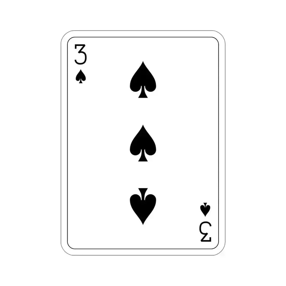3 of Spades Playing Card STICKER Vinyl Die-Cut Decal 6 Inch - The Sticker Space