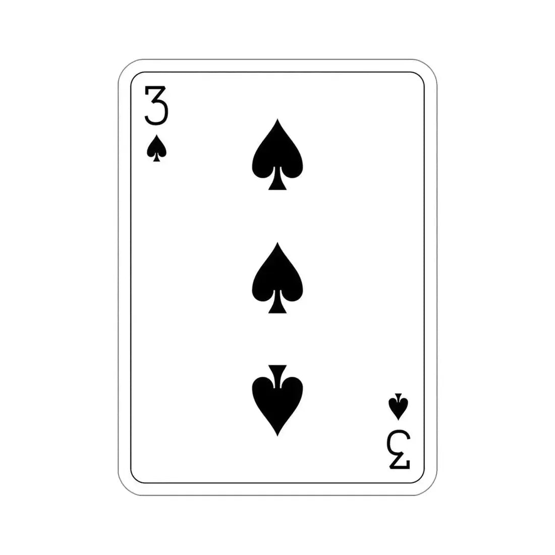 3 of Spades Playing Card STICKER Vinyl Die-Cut Decal - The Sticker Space