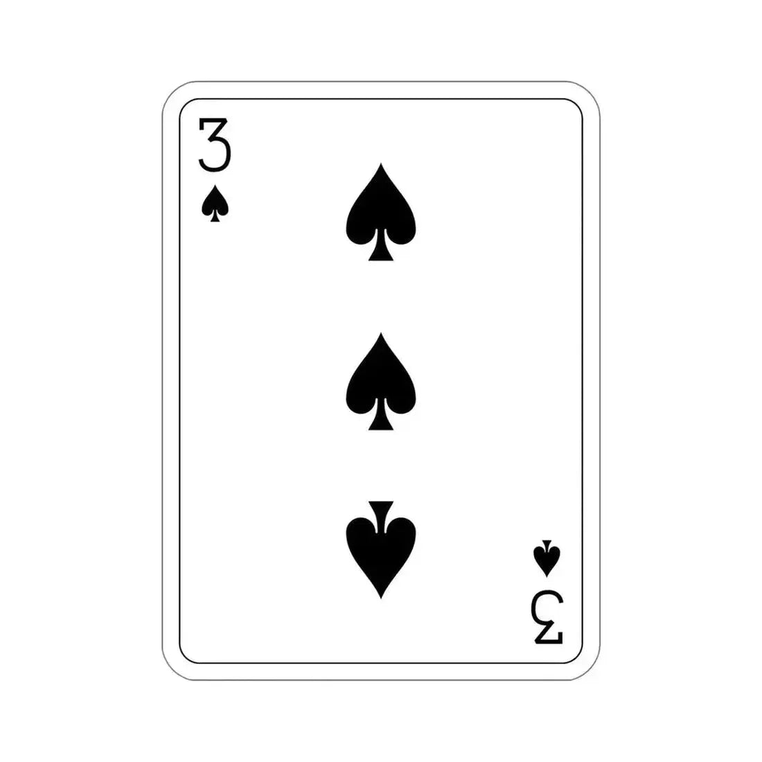 3 of Spades Playing Card STICKER Vinyl Die-Cut Decal - The Sticker Space