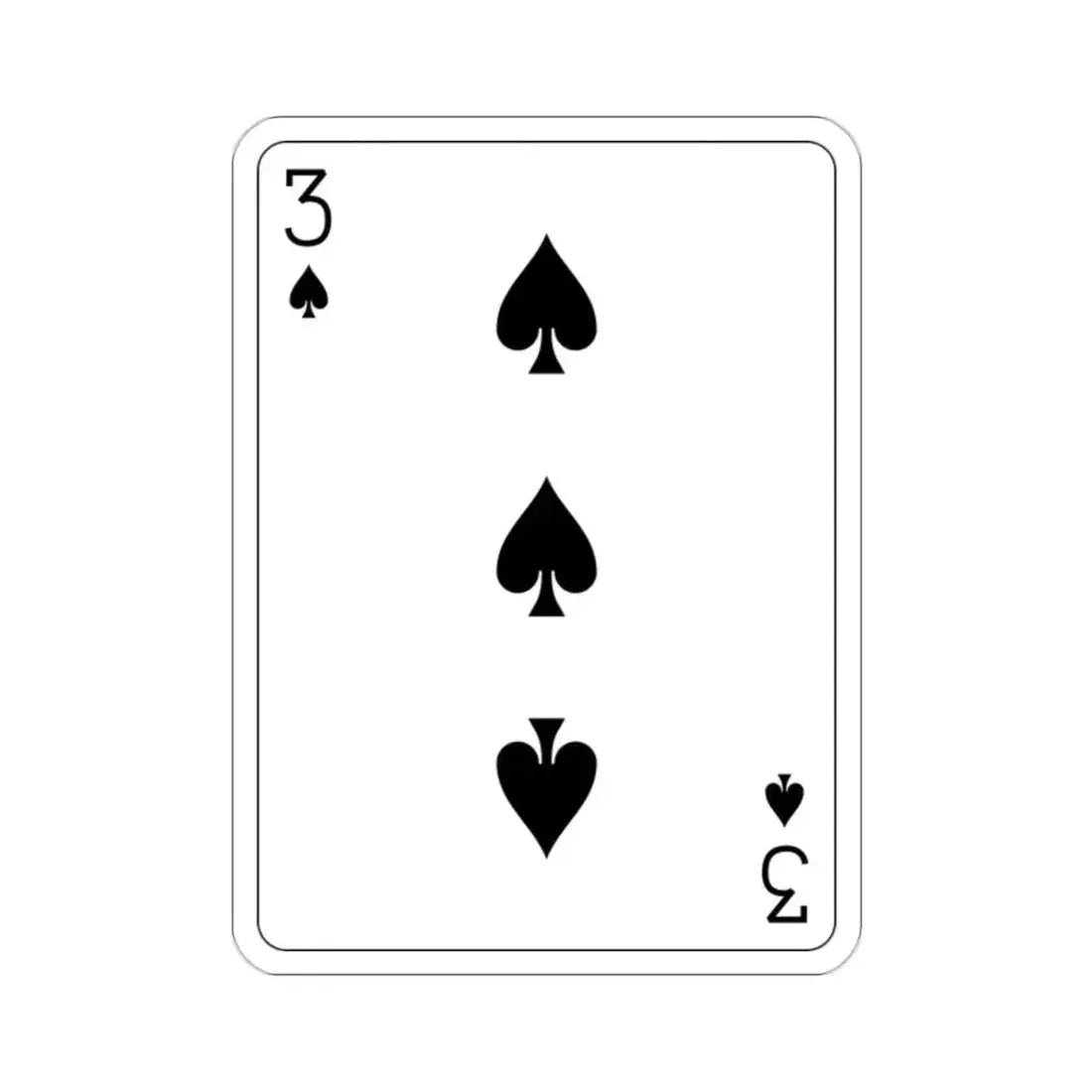 3 of Spades Playing Card STICKER Vinyl Die-Cut Decal - The Sticker Space