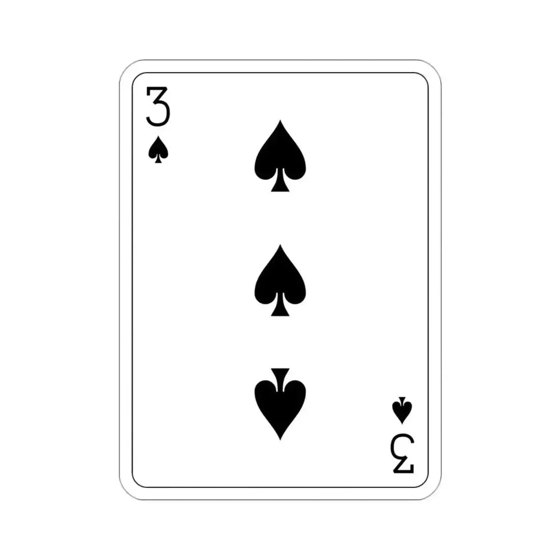 3 of Spades Playing Card STICKER Vinyl Die-Cut Decal - The Sticker Space