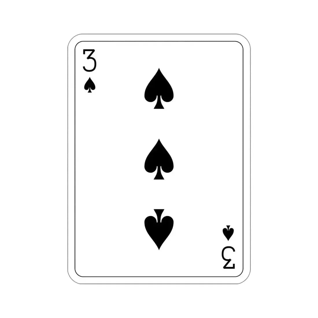 3 of Spades Playing Card STICKER Vinyl Die-Cut Decal - The Sticker Space