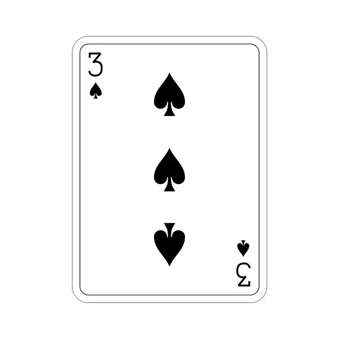 3 of Spades Playing Card STICKER Vinyl Die-Cut Decal - The Sticker Space