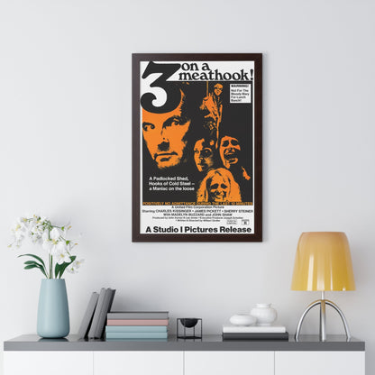 3 ON A MEATHOOK! 1972 - Framed Movie Poster-The Sticker Space