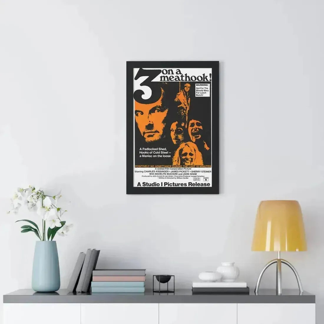 3 ON A MEATHOOK! 1972 - Framed Movie Poster - The Sticker Space