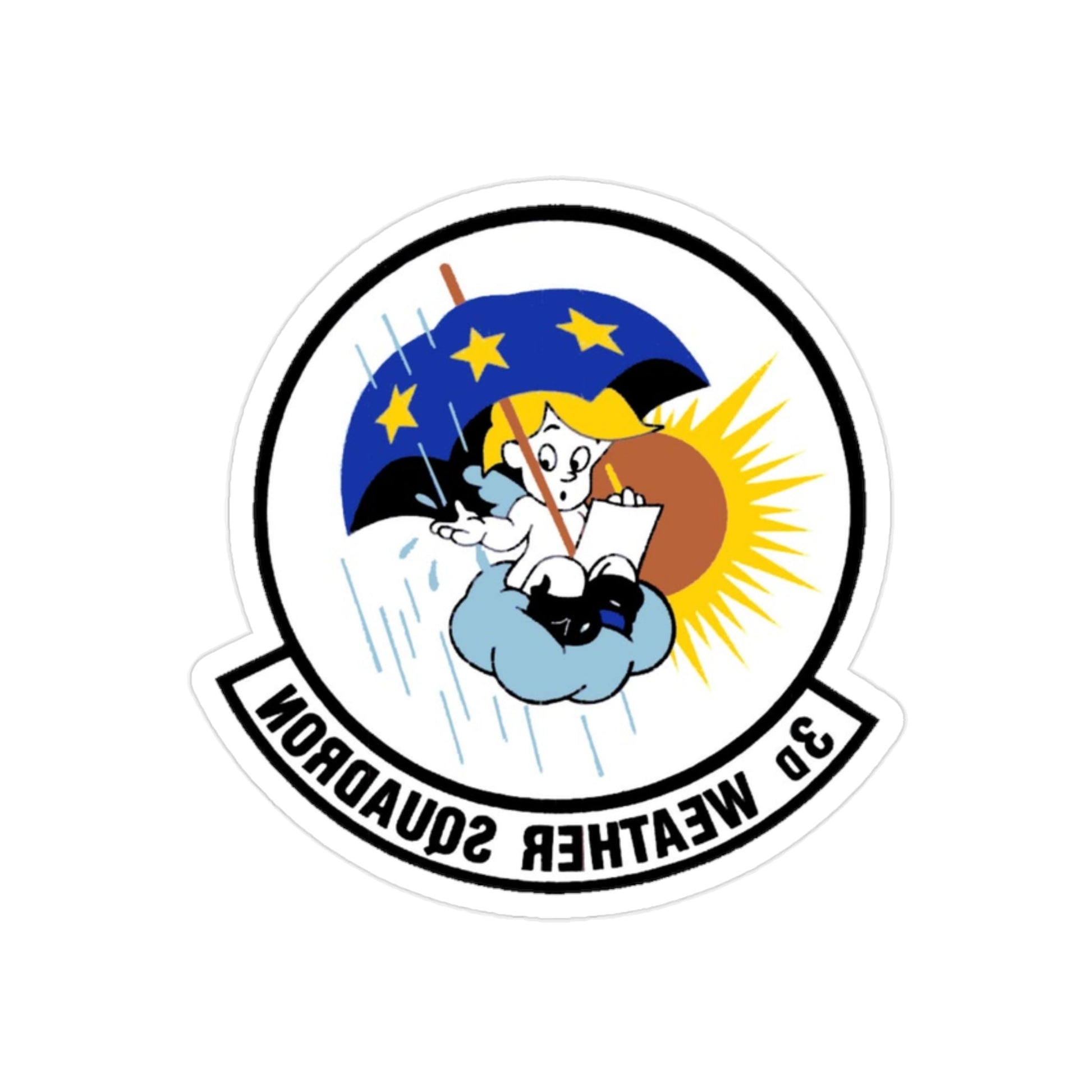 3 Weather Squadron ACC (U.S. Air Force) REVERSE PRINT Transparent STICKER-2" × 2"-The Sticker Space