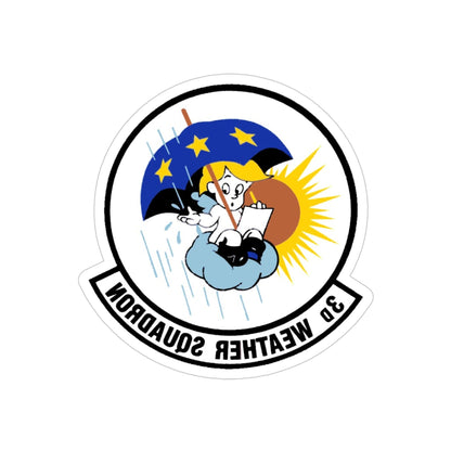 3 Weather Squadron ACC (U.S. Air Force) REVERSE PRINT Transparent STICKER-4" × 4"-The Sticker Space