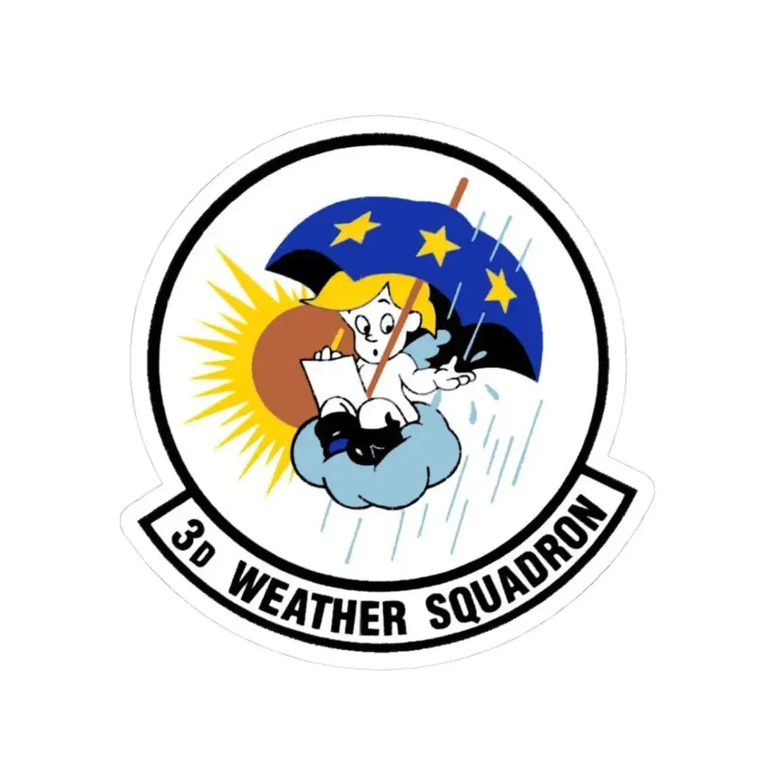 3 Weather Squadron ACC (U.S. Air Force) STICKER Vinyl Kiss-Cut Decal 3 Inch White - The Sticker Space