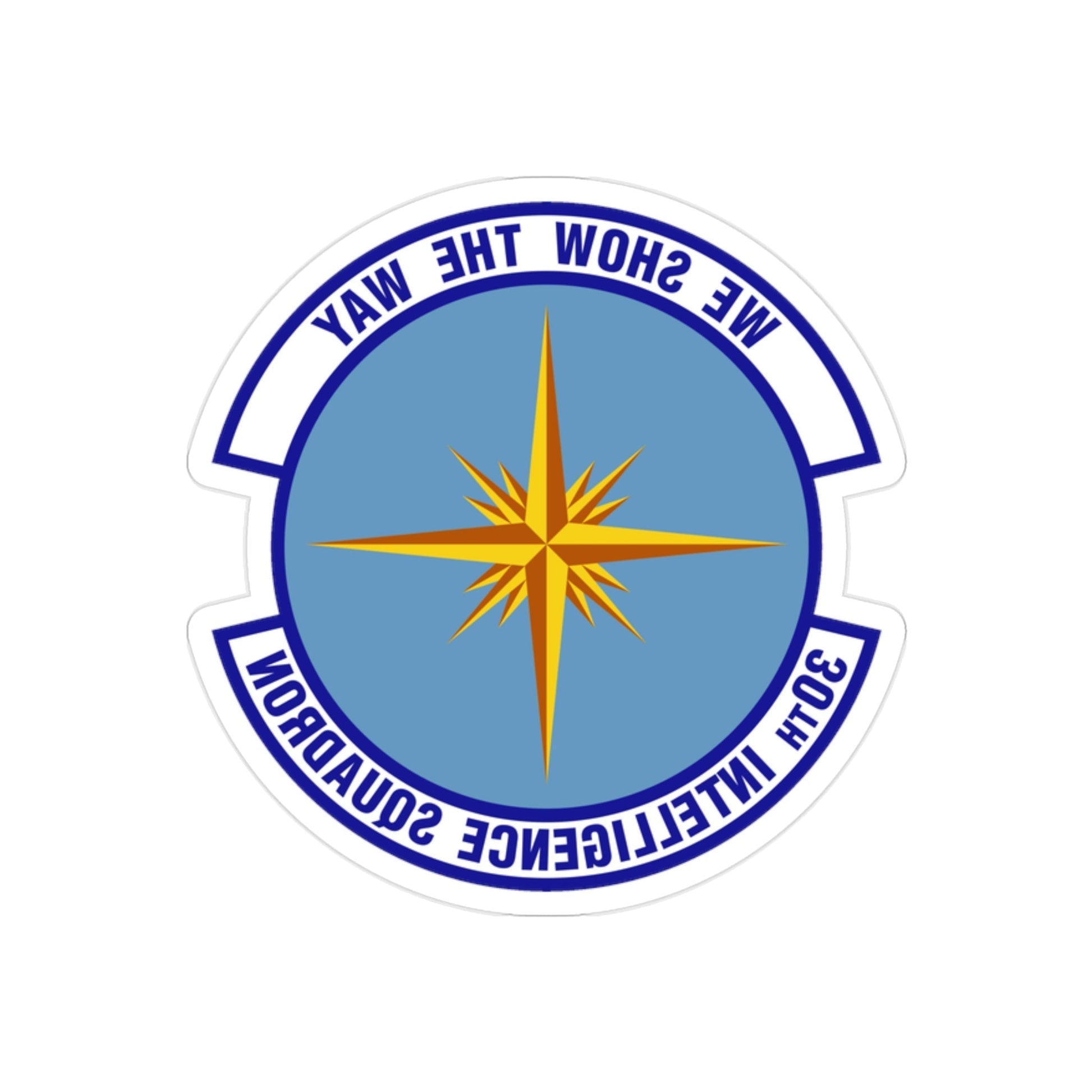 30 Intelligence Squadron AFISRA (U.S. Air Force) REVERSE PRINT Transparent STICKER-2" × 2"-The Sticker Space