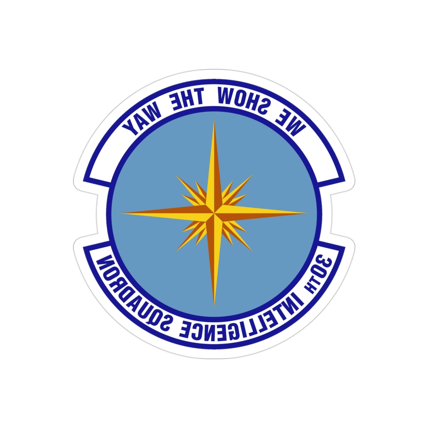 30 Intelligence Squadron AFISRA (U.S. Air Force) REVERSE PRINT Transparent STICKER-3" × 3"-The Sticker Space