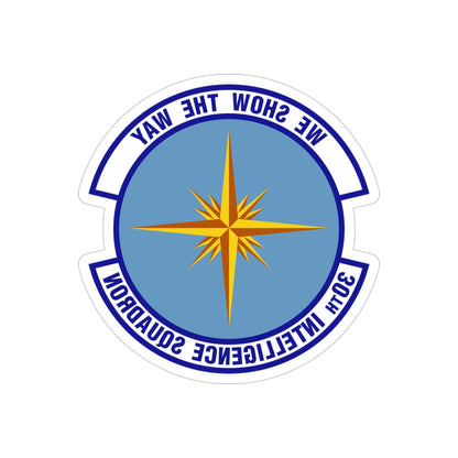 30 Intelligence Squadron AFISRA (U.S. Air Force) REVERSE PRINT Transparent STICKER-4" × 4"-The Sticker Space