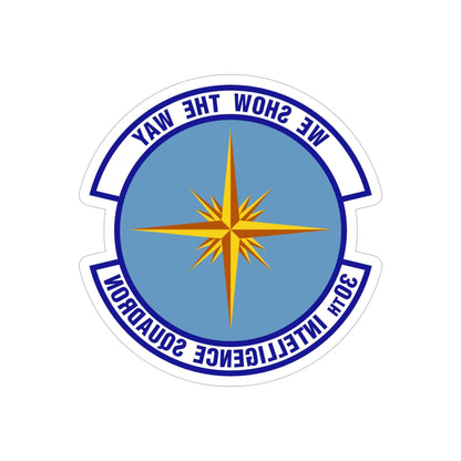 30 Intelligence Squadron AFISRA (U.S. Air Force) REVERSE PRINT Transparent STICKER-5" × 5"-The Sticker Space