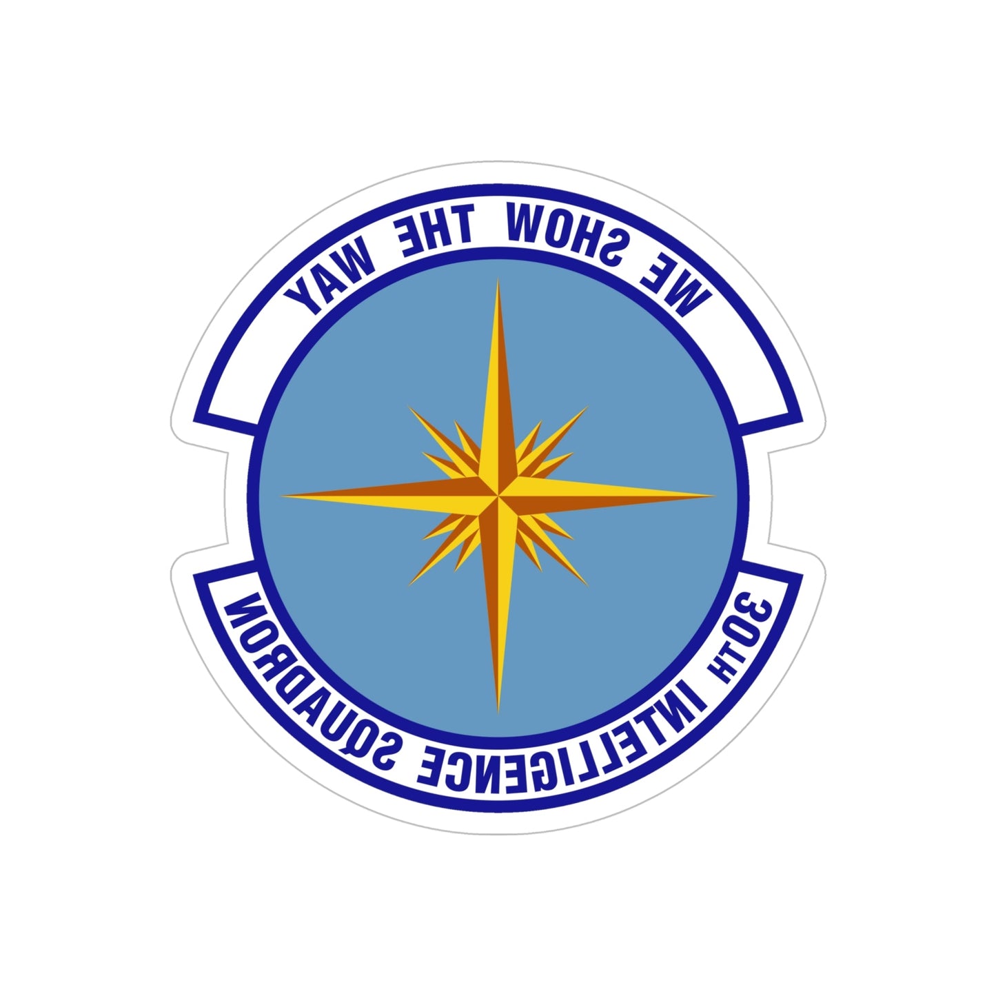 30 Intelligence Squadron AFISRA (U.S. Air Force) REVERSE PRINT Transparent STICKER-6" × 6"-The Sticker Space