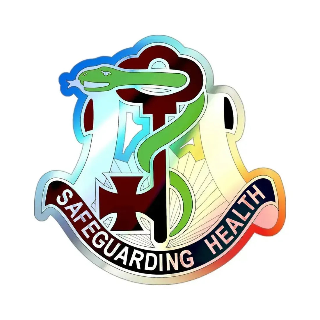 300 Field Hospital (U.S. Army) Holographic STICKER Die-Cut Vinyl Decal 3 Inch Holographic - The Sticker Space