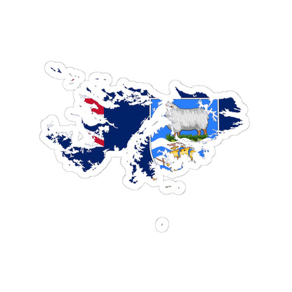 Flag-map of the Falkland Islands (United Kingdom) STICKER Vinyl Kiss-Cut Decal
