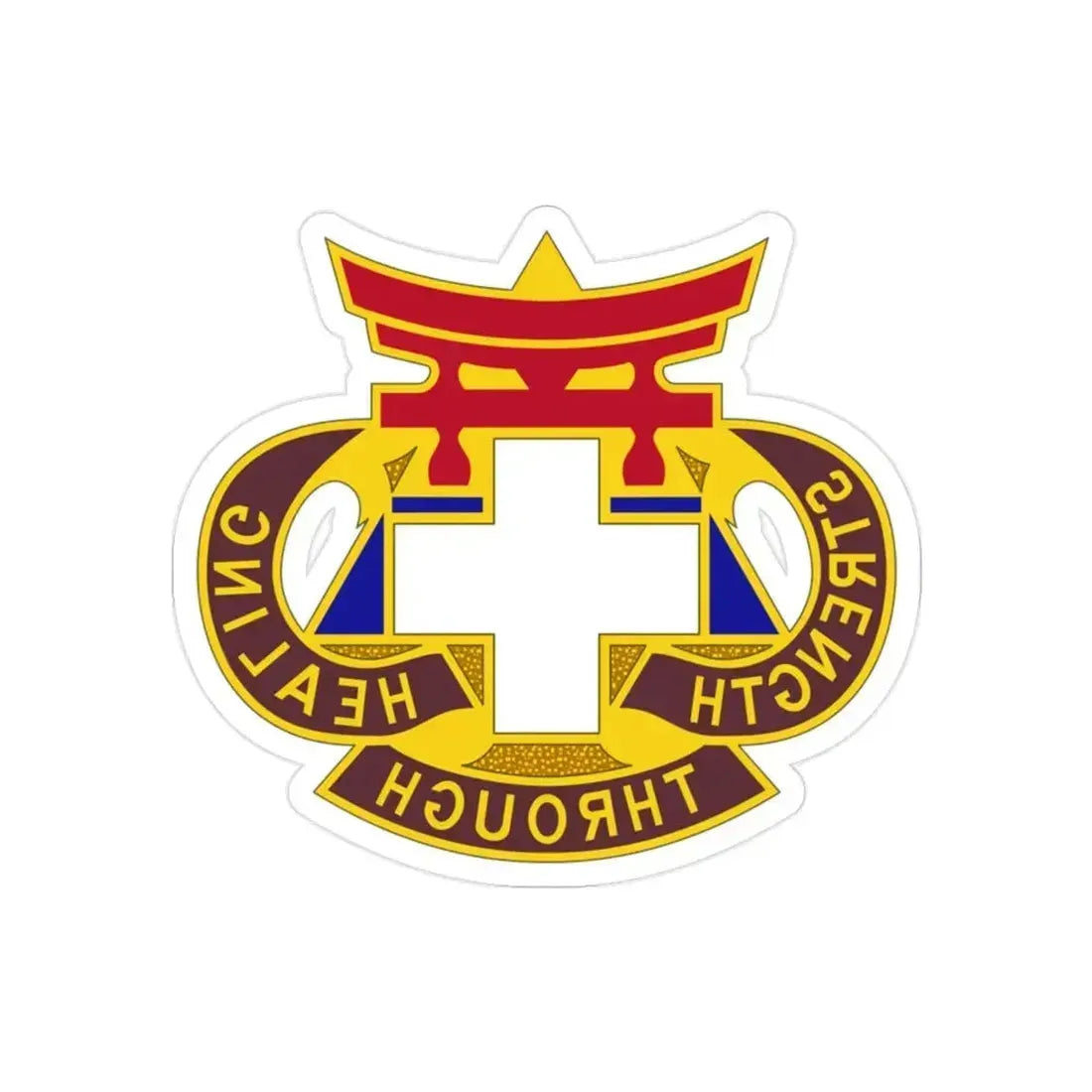 301 Field Hospital (U.S. Army) REVERSE PRINT Transparent Die-Cut STICKER 2 Inch Die-Cut Transparent - The Sticker Space