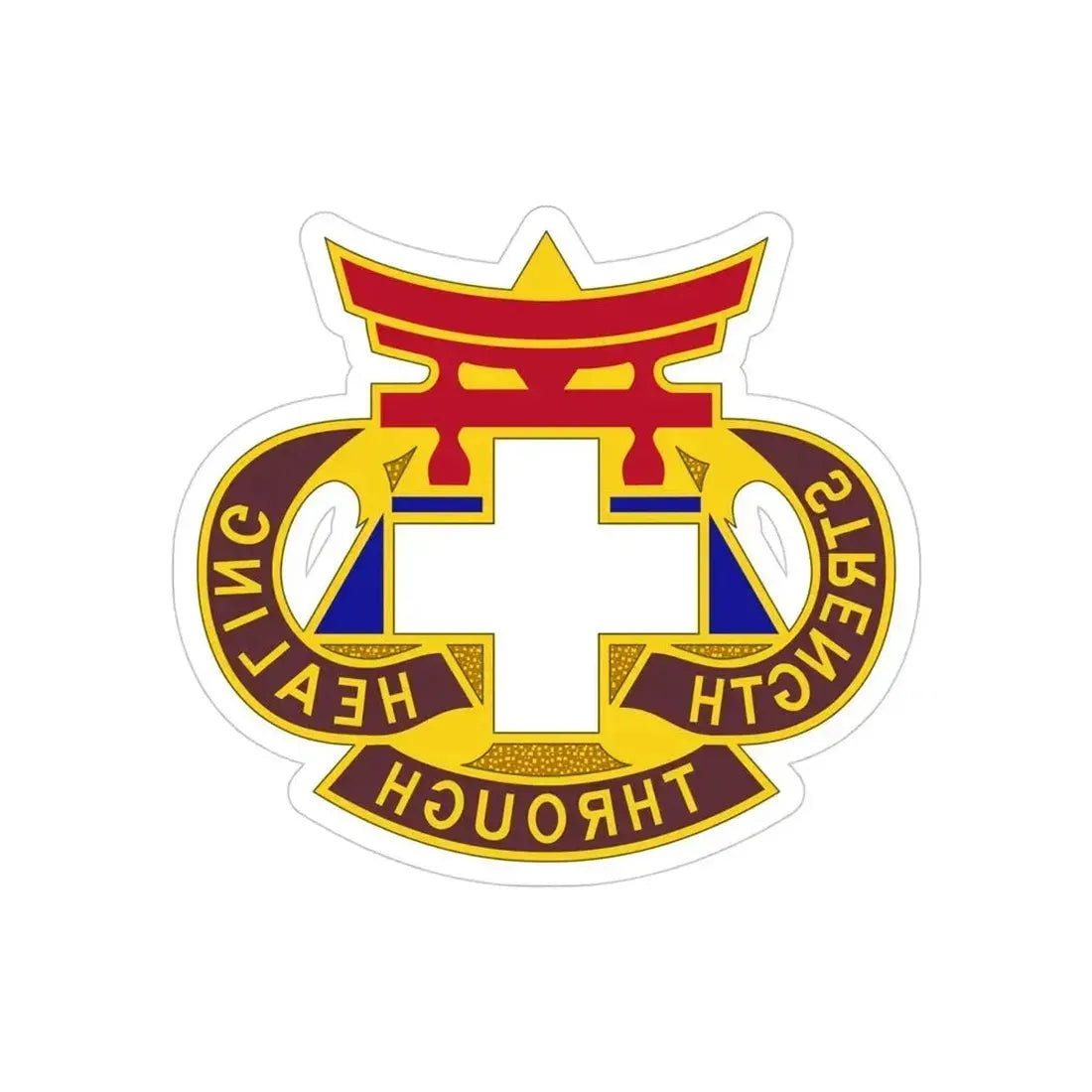 301 Field Hospital (U.S. Army) REVERSE PRINT Transparent Die-Cut STICKER 4 Inch Die-Cut Transparent - The Sticker Space