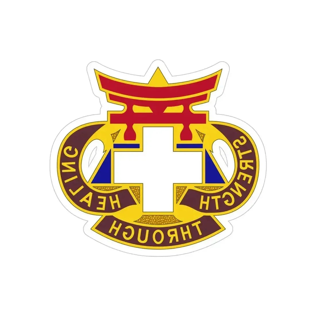 301 Field Hospital (U.S. Army) REVERSE PRINT Transparent Die-Cut STICKER 5 Inch Die-Cut Transparent - The Sticker Space