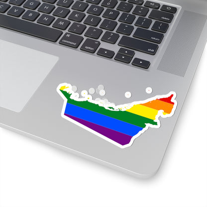 LGBT flag map of the United Arab Emirates (United Arab Emirates) STICKER Vinyl Kiss-Cut Decal
