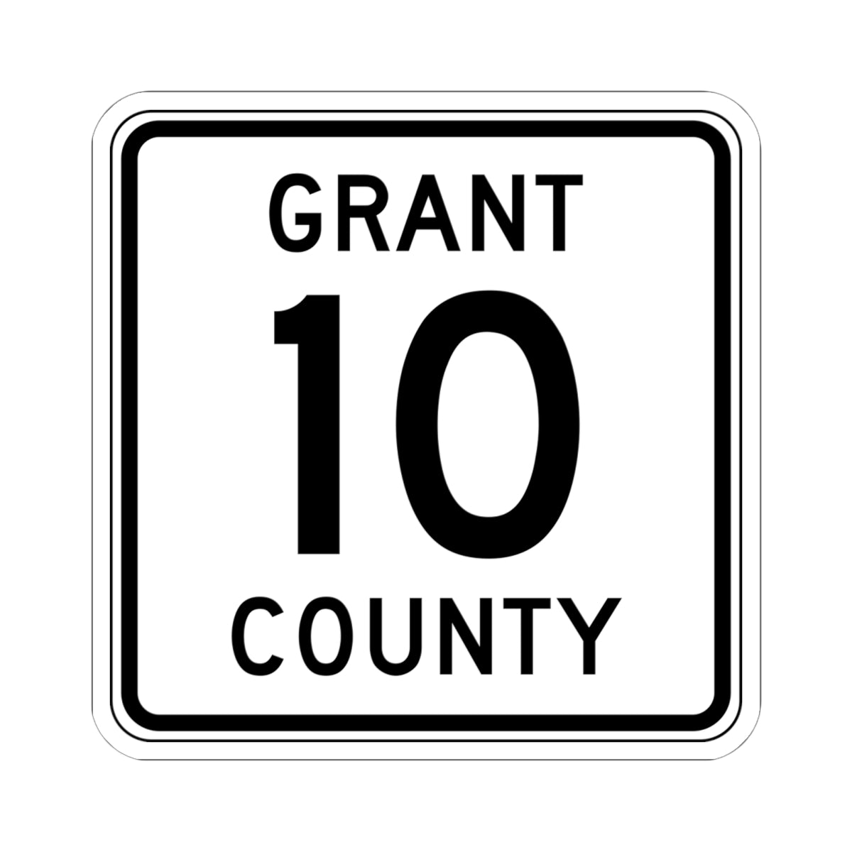 Grant County Route 10 MN (Minnesota) (Road Sign) STICKER Vinyl Kiss-Cut Decal