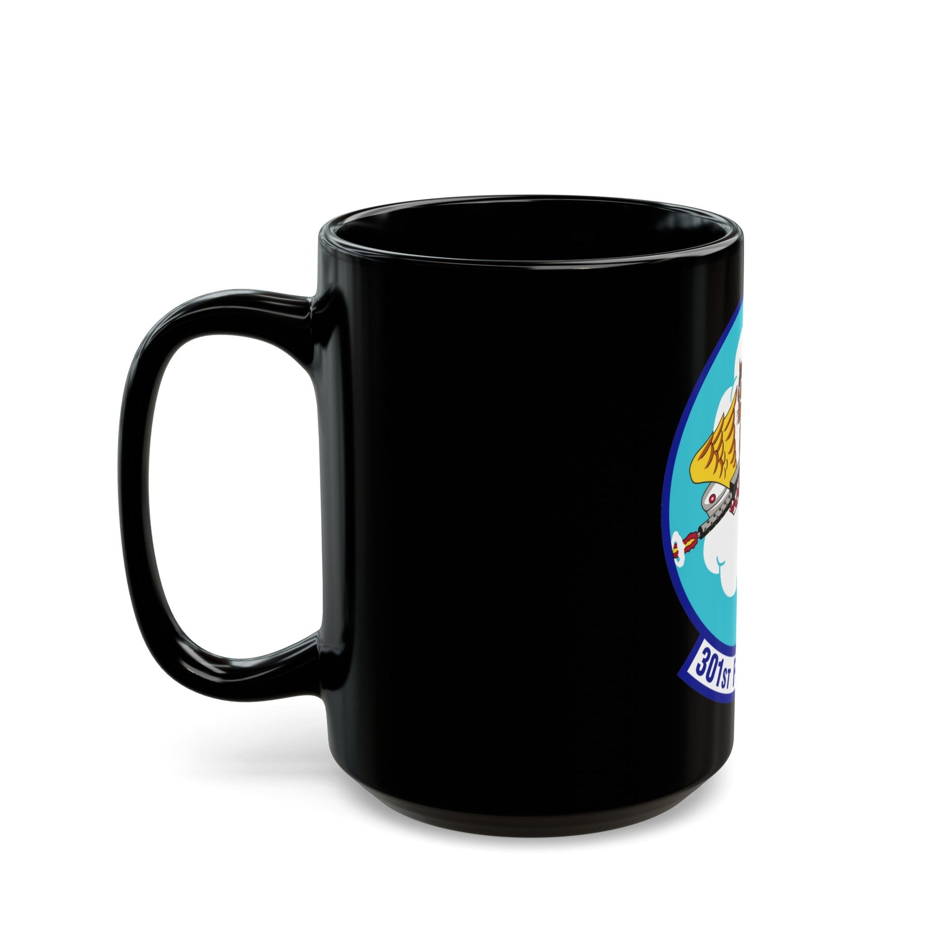 301st Fighter Squadron AETC Emblem (U.S. Air Force) Black Coffee Mug-The Sticker Space