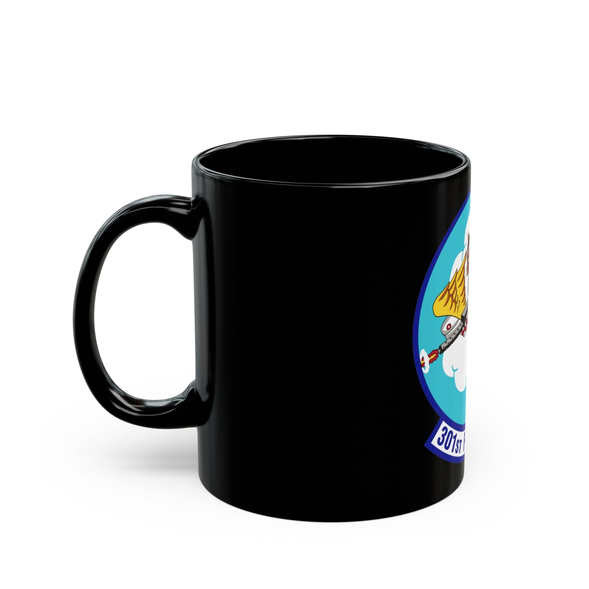 301st Fighter Squadron AETC Emblem (U.S. Air Force) Black Coffee Mug-The Sticker Space