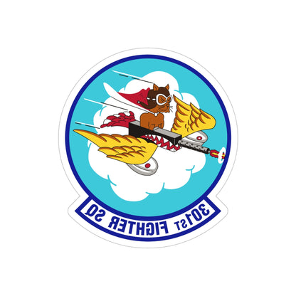 301st Fighter Squadron AETC Emblem (U.S. Air Force) REVERSE PRINT Transparent STICKER-5" × 5"-The Sticker Space