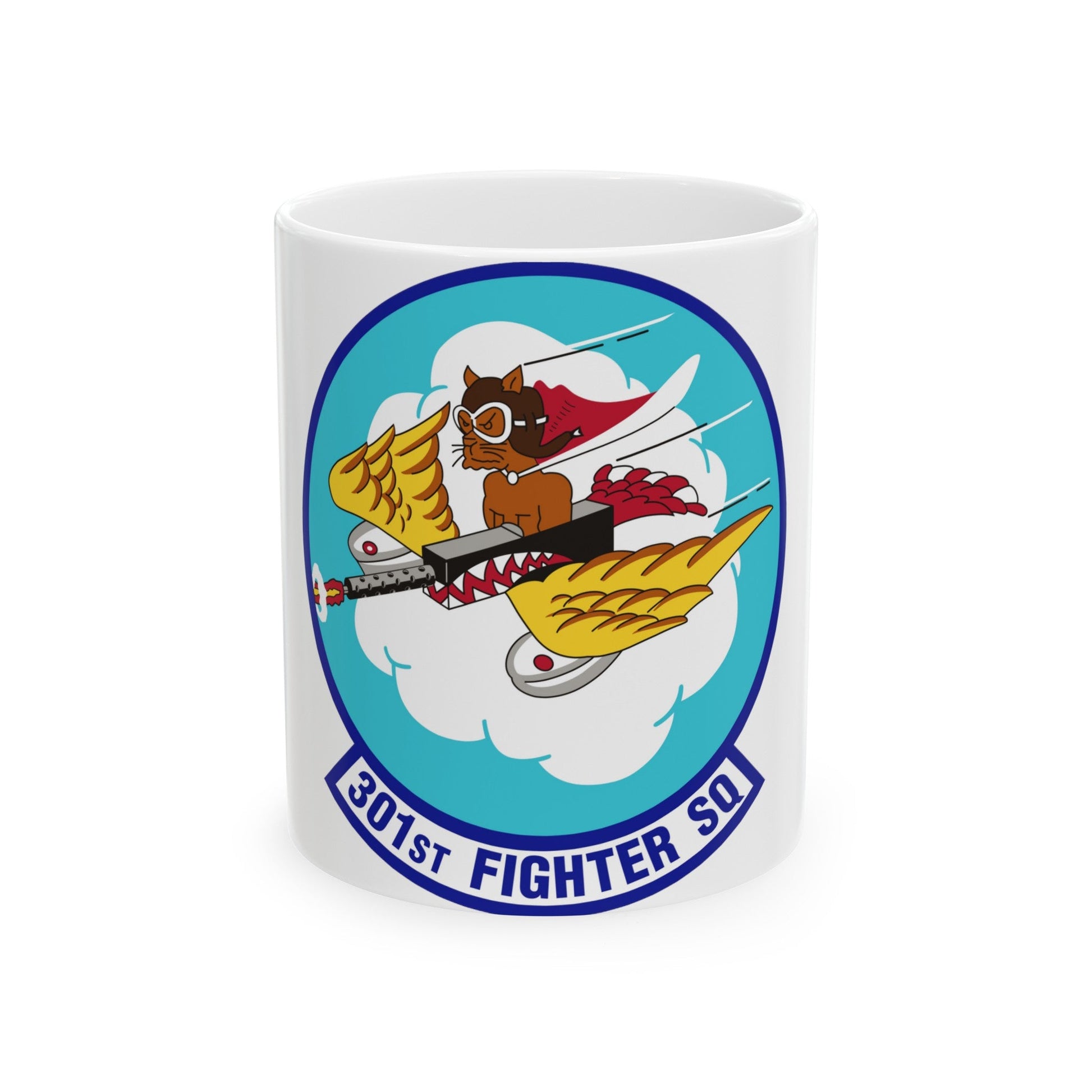 301st Fighter Squadron AETC Emblem (U.S. Air Force) White Coffee Mug-11oz-The Sticker Space