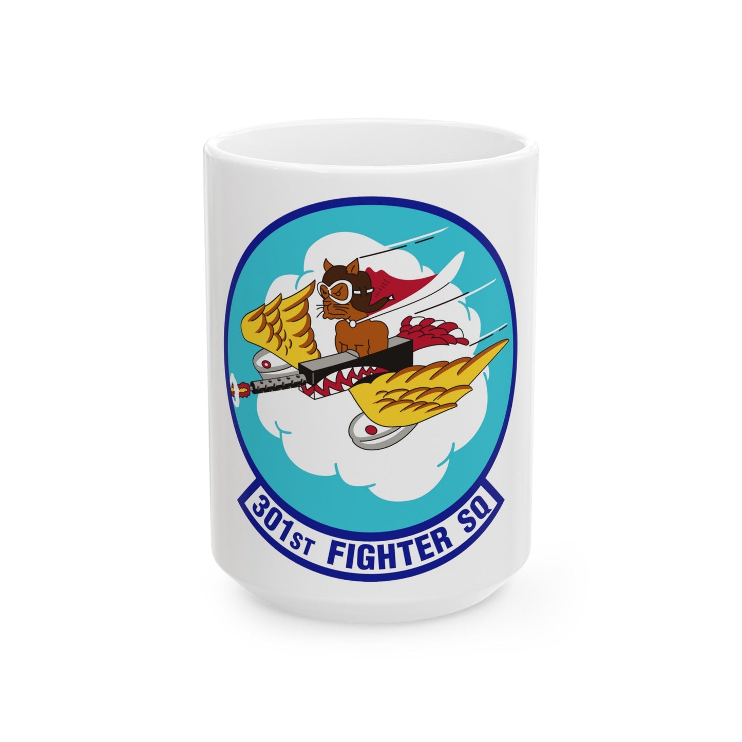 301st Fighter Squadron AETC Emblem (U.S. Air Force) White Coffee Mug-15oz-The Sticker Space