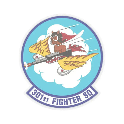 301st Fighter Squadron AETC Emblem (U.S. Air Force) STICKER Vinyl Kiss-Cut Decal 3 Inch Transparent - The Sticker Space