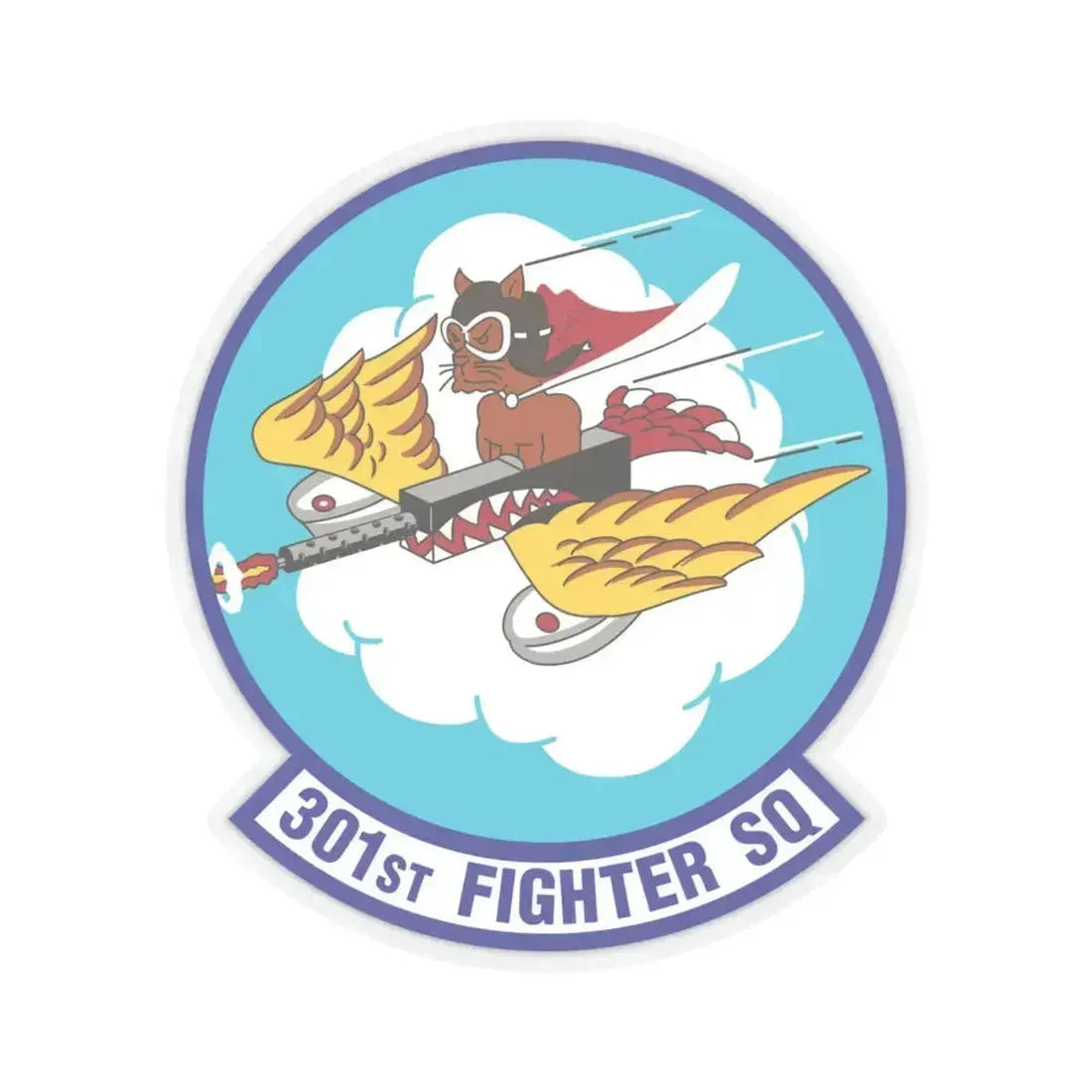 301st Fighter Squadron AETC Emblem (U.S. Air Force) STICKER Vinyl Kiss-Cut Decal 4 Inch Transparent - The Sticker Space