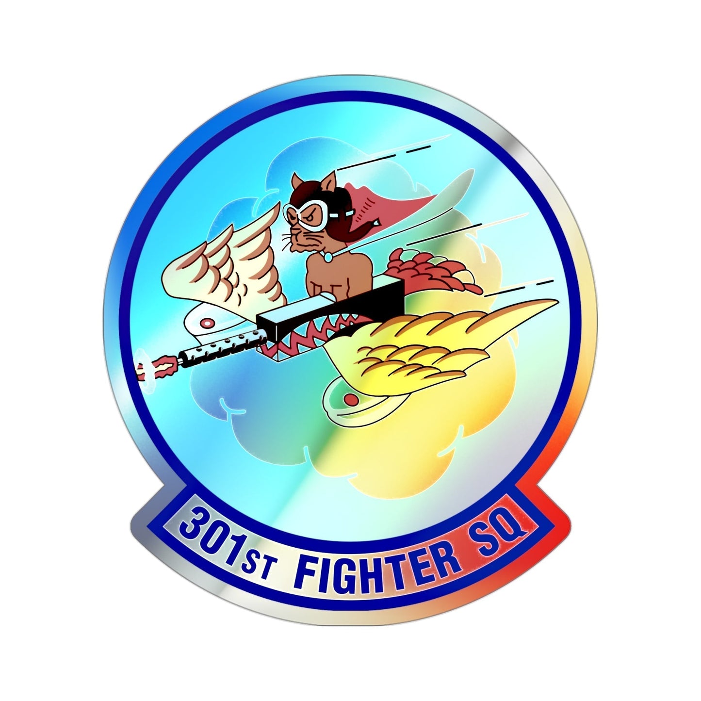 301st Fighter Squadron AETC (U.S. Air Force) Holographic STICKER Die-Cut Vinyl Decal-3 Inch-The Sticker Space