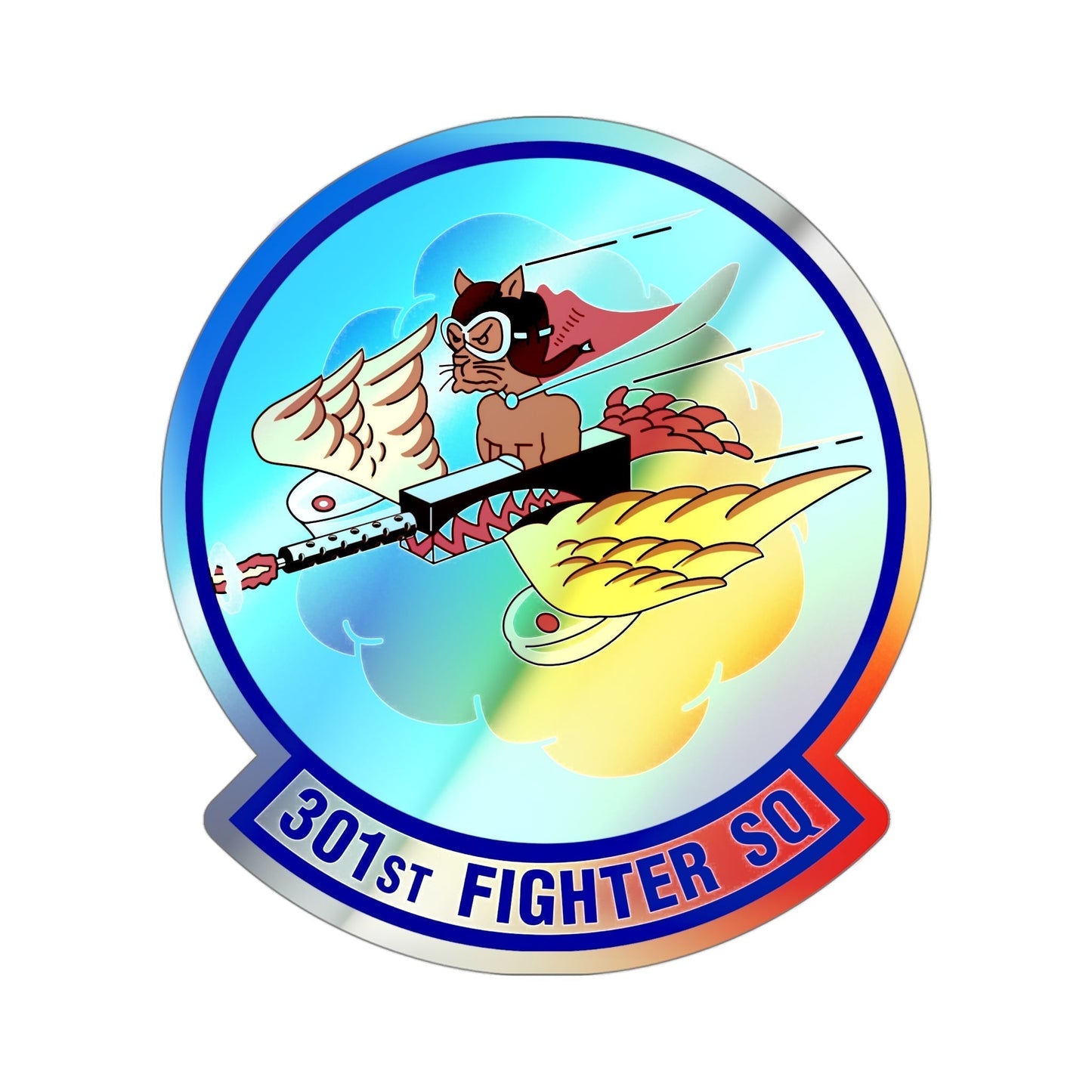 301st Fighter Squadron AETC (U.S. Air Force) Holographic STICKER Die-Cut Vinyl Decal-4 Inch-The Sticker Space