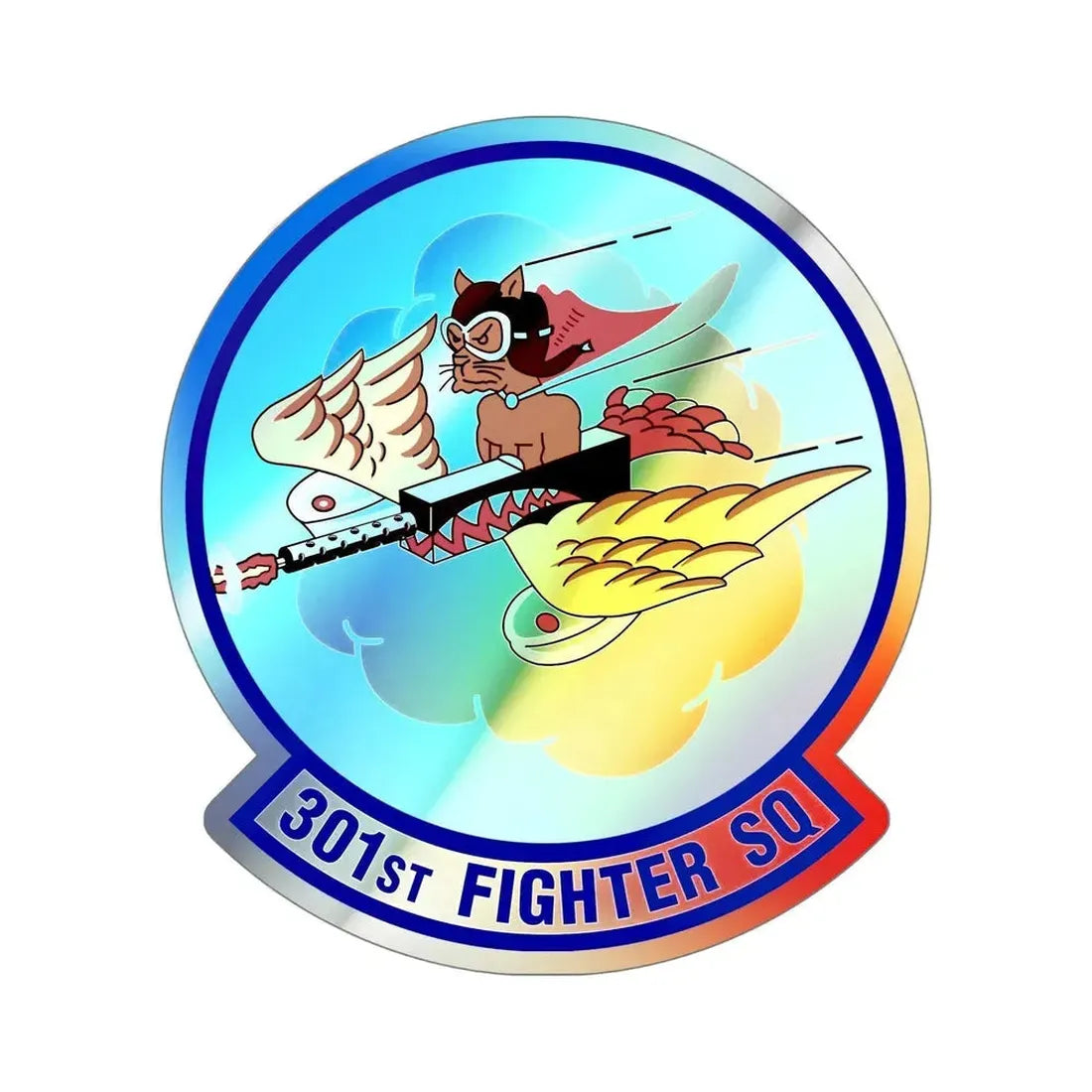 301st Fighter Squadron AETC (U.S. Air Force) Holographic STICKER Die-Cut Vinyl Decal - The Sticker Space