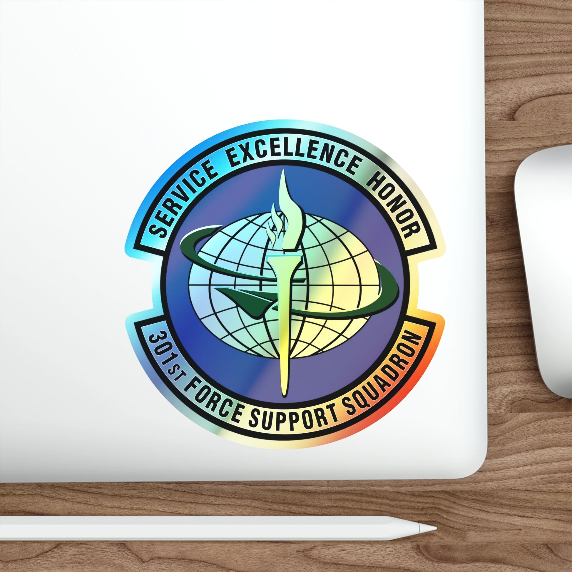 301st Force Support Squadron (U.S. Air Force) Holographic STICKER Die-Cut Vinyl Decal-The Sticker Space