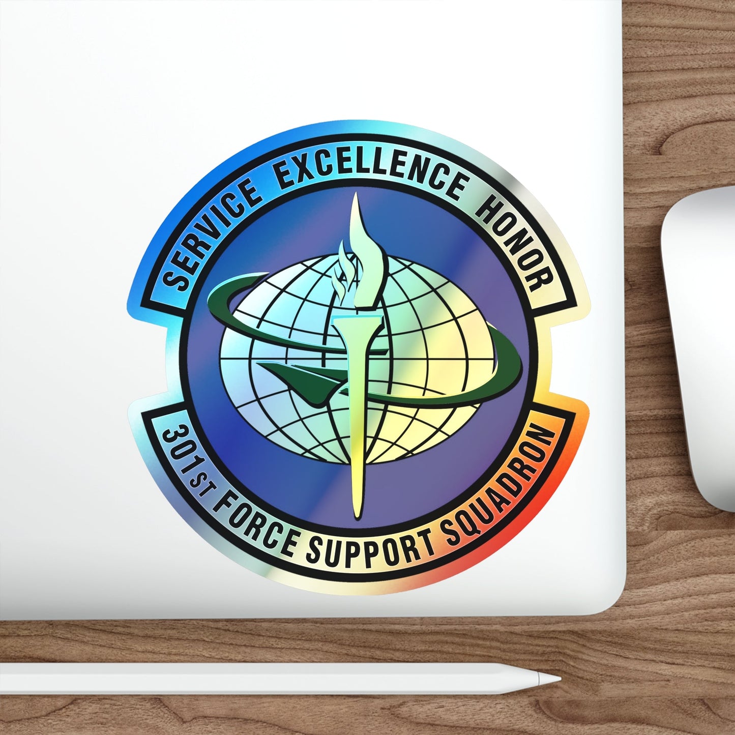 301st Force Support Squadron (U.S. Air Force) Holographic STICKER Die-Cut Vinyl Decal-The Sticker Space