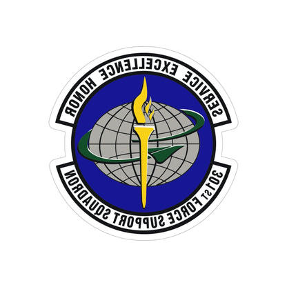 301st Force Support Squadron (U.S. Air Force) REVERSE PRINT Transparent STICKER-5" × 5"-The Sticker Space