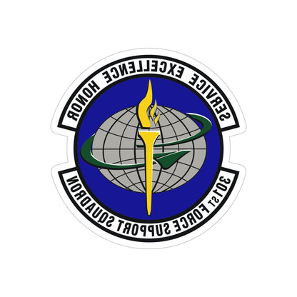 301st Force Support Squadron (U.S. Air Force) REVERSE PRINT Transparent STICKER-6" × 6"-The Sticker Space