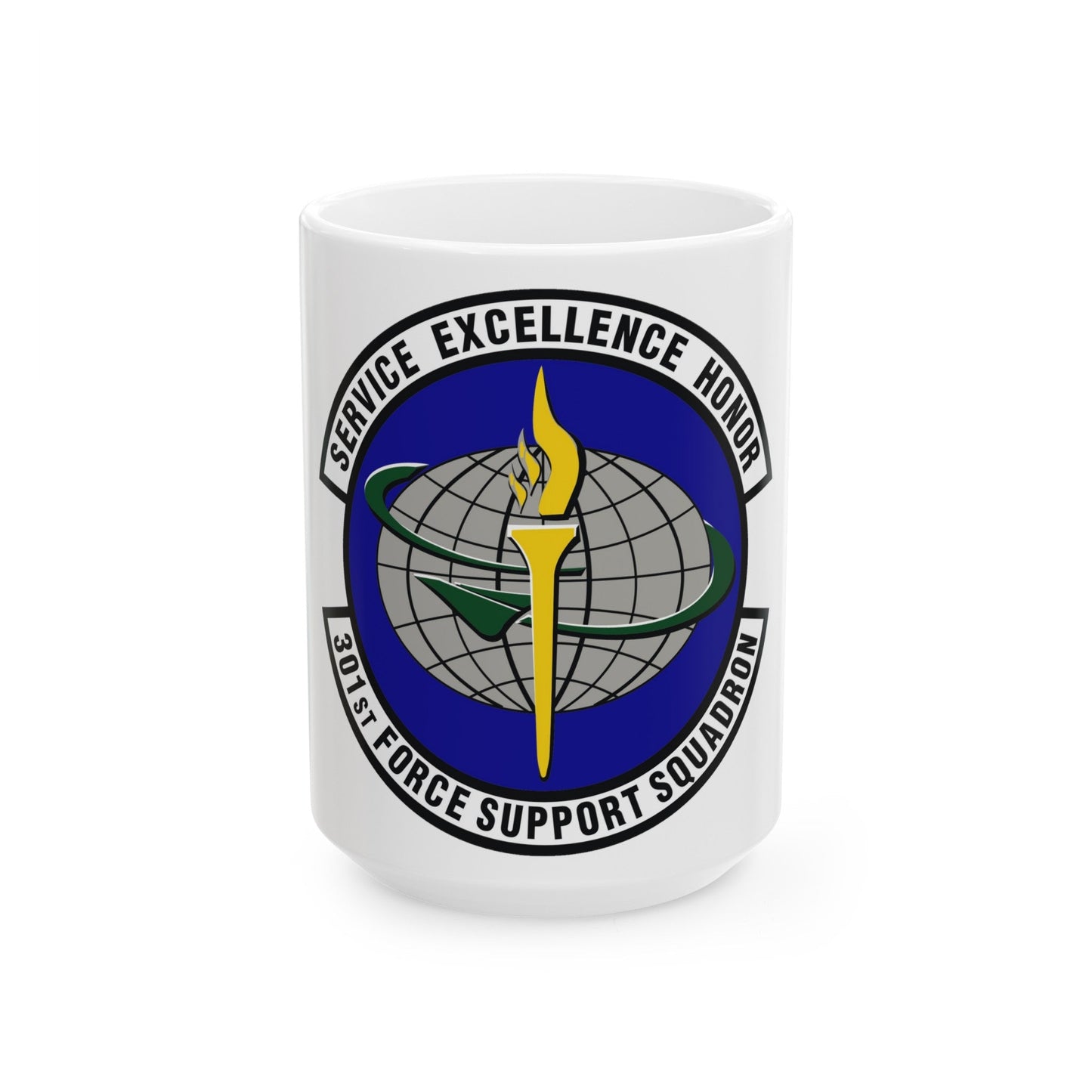 301st Force Support Squadron (U.S. Air Force) White Coffee Mug-15oz-The Sticker Space