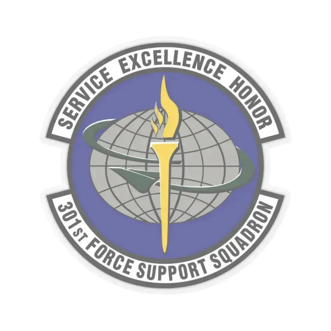 301st Force Support Squadron (U.S. Air Force) STICKER Vinyl Kiss-Cut Decal 2 Inch Transparent - The Sticker Space