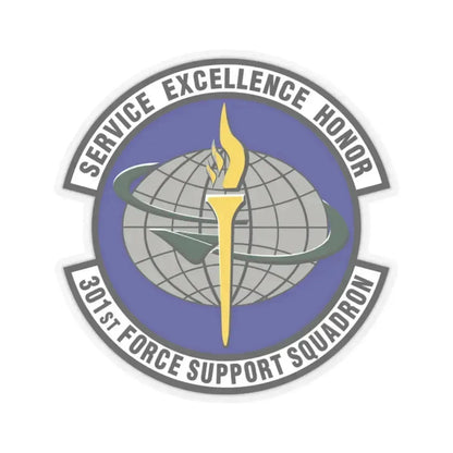 301st Force Support Squadron (U.S. Air Force) STICKER Vinyl Kiss-Cut Decal 2 Inch Transparent - The Sticker Space