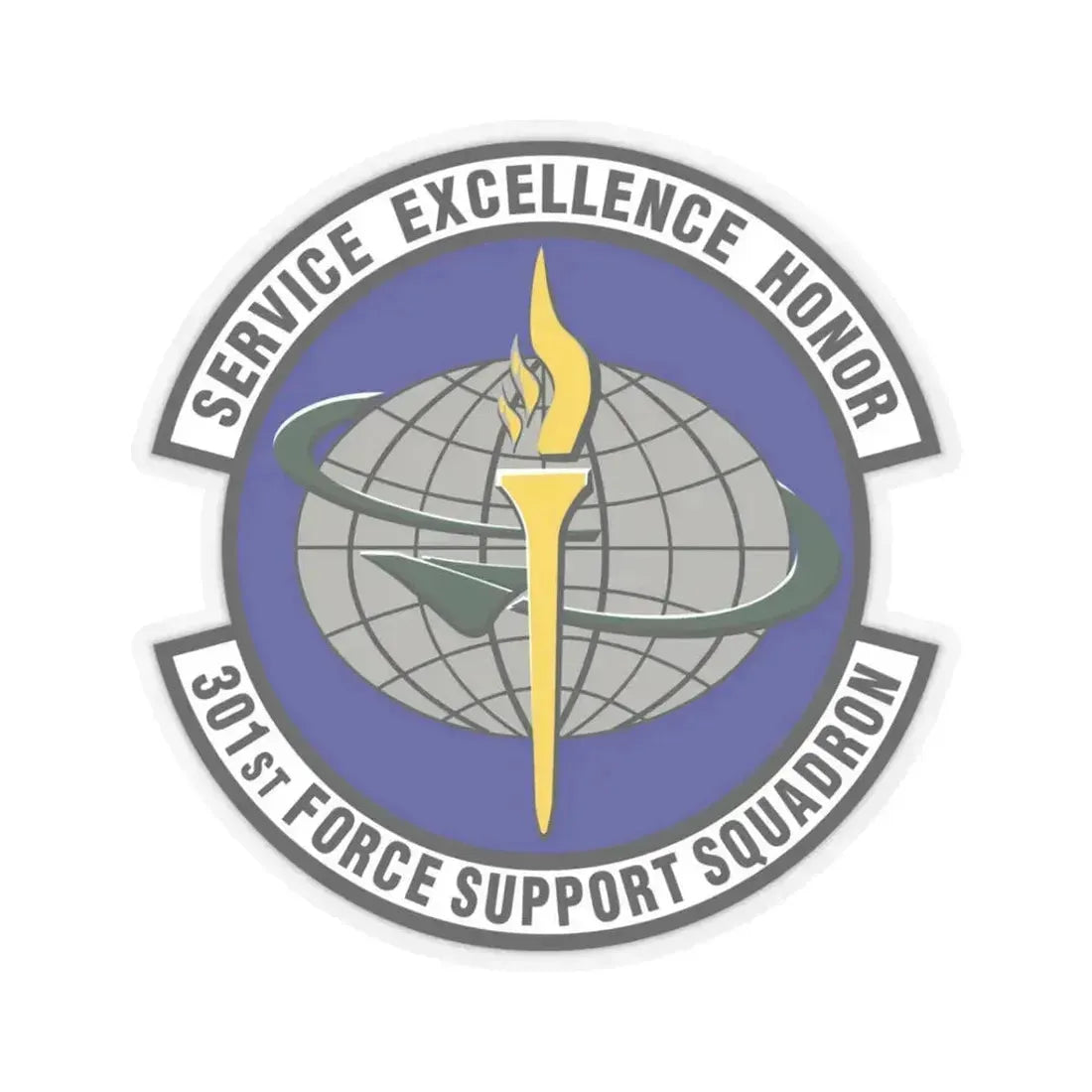 301st Force Support Squadron (U.S. Air Force) STICKER Vinyl Kiss-Cut Decal 3 Inch Transparent - The Sticker Space
