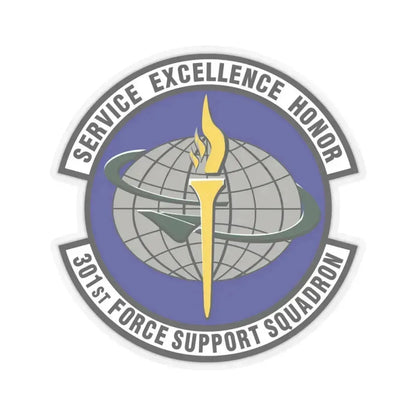 301st Force Support Squadron (U.S. Air Force) STICKER Vinyl Kiss-Cut Decal 3 Inch Transparent - The Sticker Space